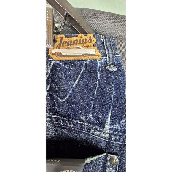 Akademiks Jeanius RN0100964 Mens Size 40X35 Blue Dark Wash Hidden Cargo‎ Pockets - Picture 8 of 8